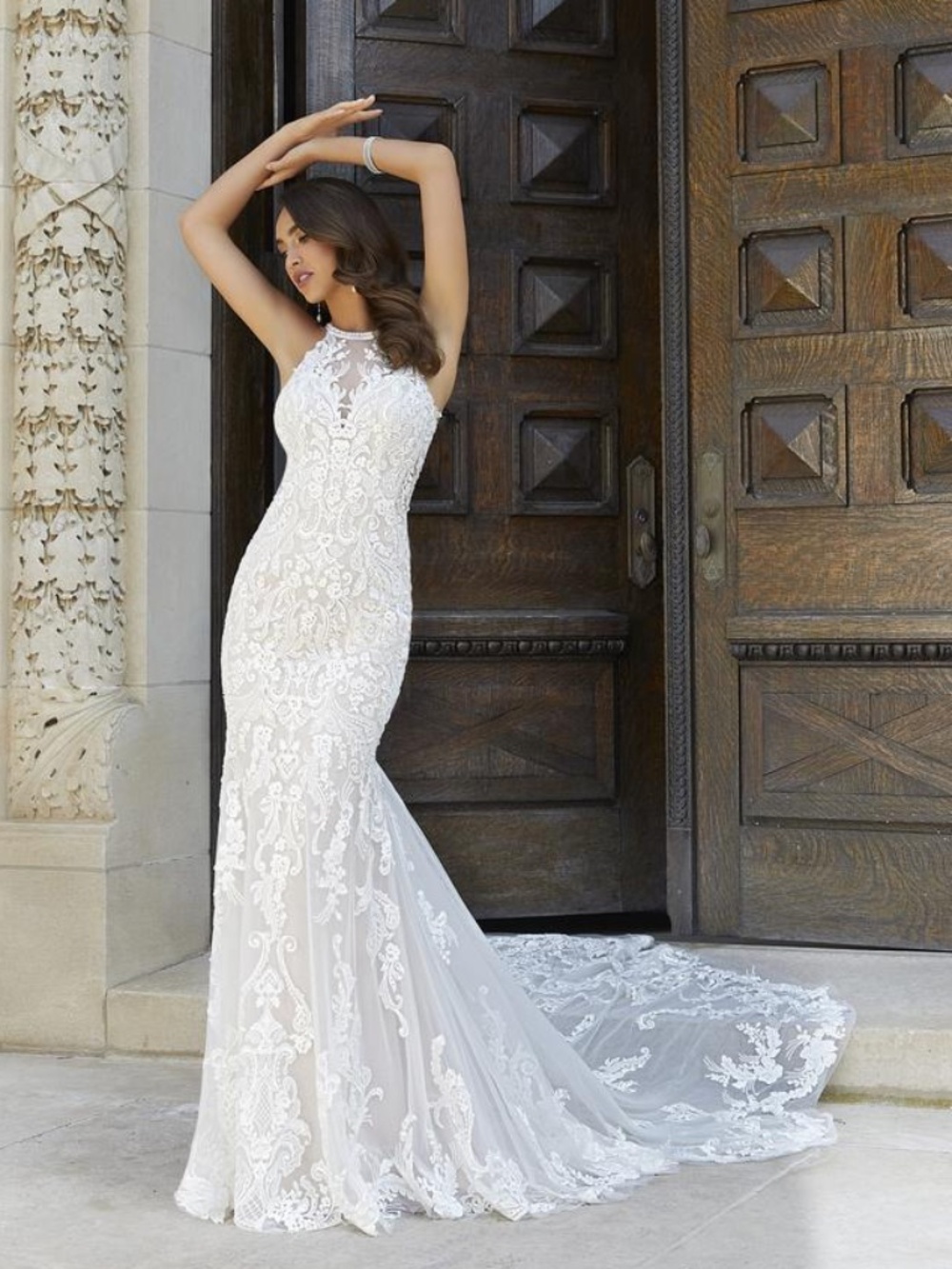 NWT MORI LEE IVORY/CAPPUCCINO WEDDING GOWN SIZE 6